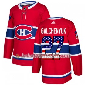 Miesten NHL Montreal Canadiens Pelipaita Alex Galchenyuk 27 Adidas 2017-2018 Punainen USA Flag Fashion Authentic